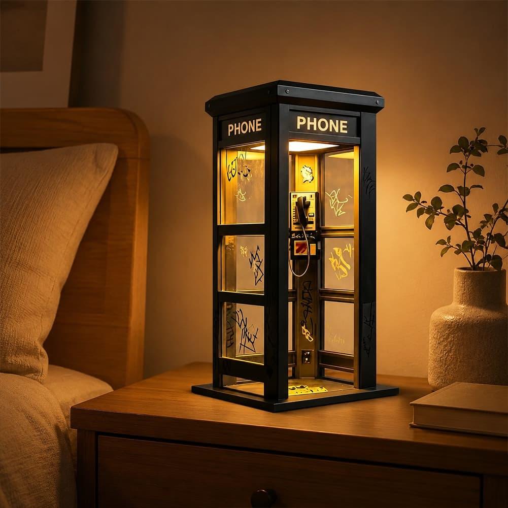 Retro Graffiti Phone Booth Tab - Desk Setup Lamp review and price