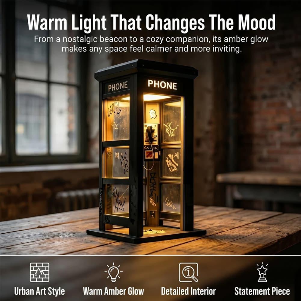 Retro Graffiti Phone Booth Tab - Desk Setup Lamp review and price