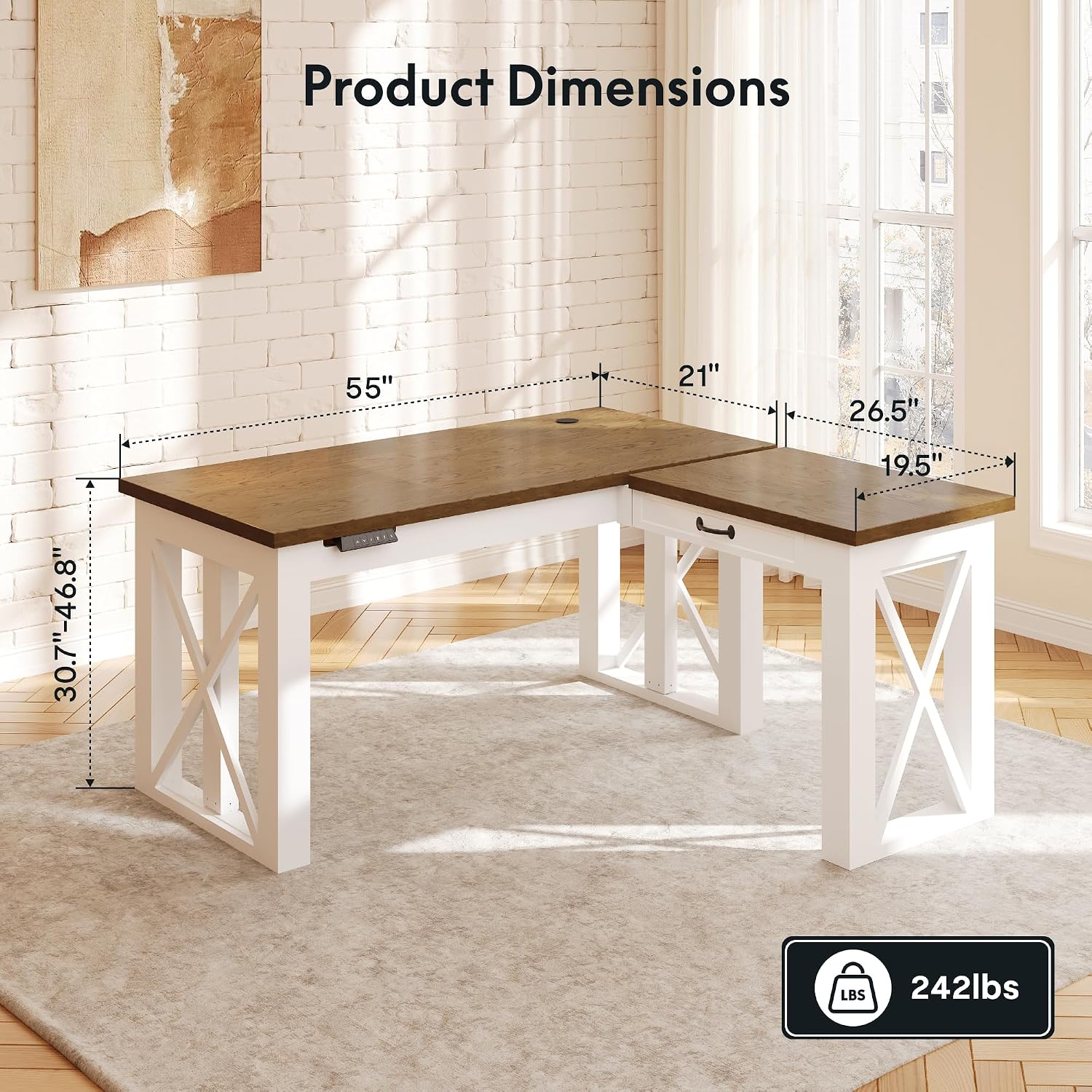 L Shaped Standing Desk with Dr - Setup Desk Monitor review and price